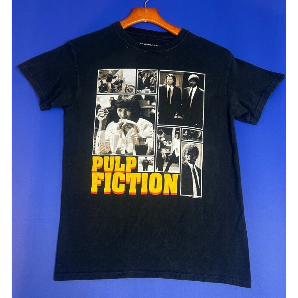 Womens Pulp Fiction Graphic Tee Size Small Short Sleeve Black T-Shirt